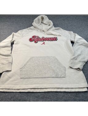 Alabama Crimson Tide Hoodie Large Captivating White Gray Pullover NCAA Football